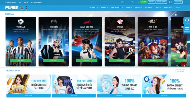 Các trò chơi đánh bài hấp dẫn tại nhà cái Fun88